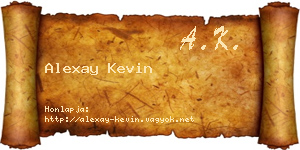 Alexay Kevin névjegykártya
