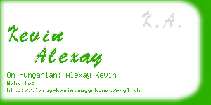 kevin alexay business card